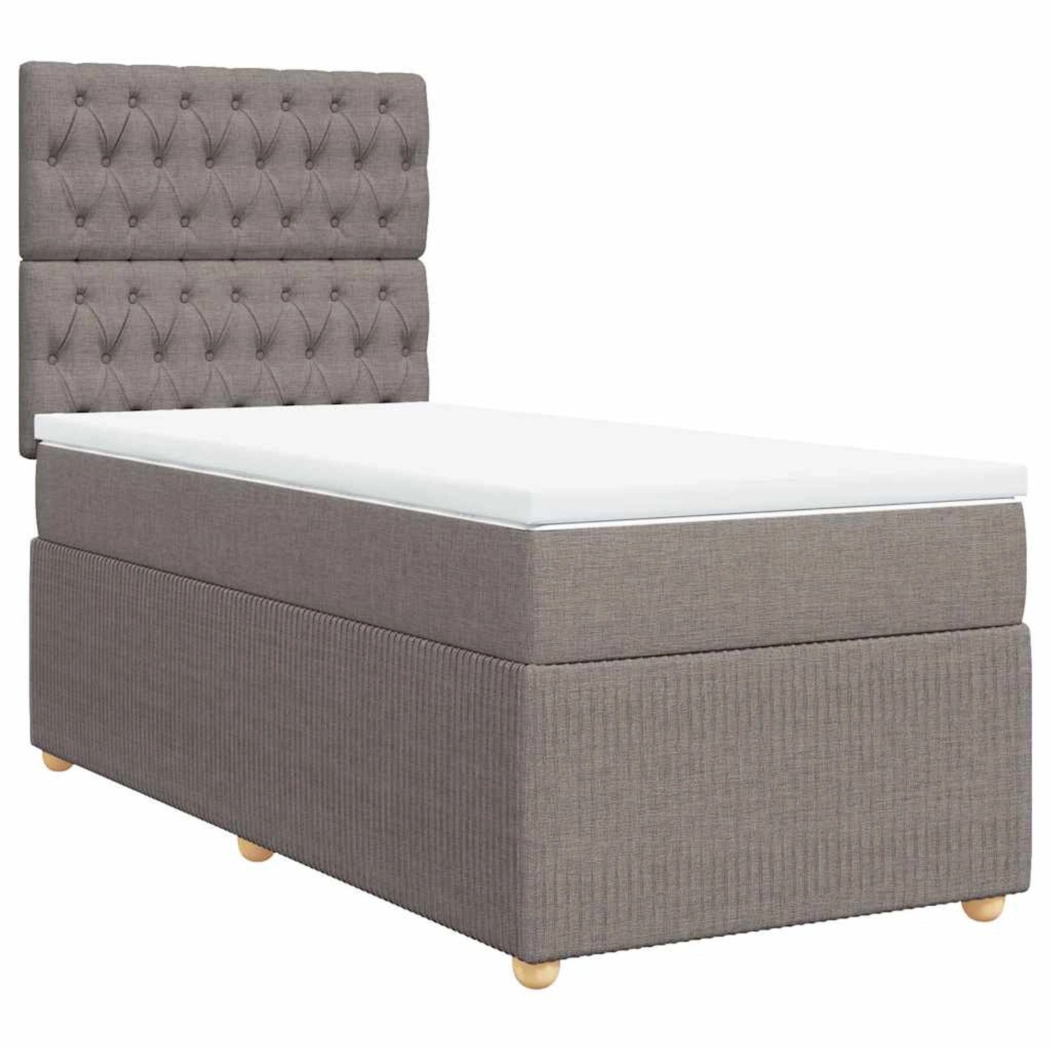 vidaXL Boxspringbett mit Matratze Taupe 100x200 cm Stoff 3291978 günstig online kaufen