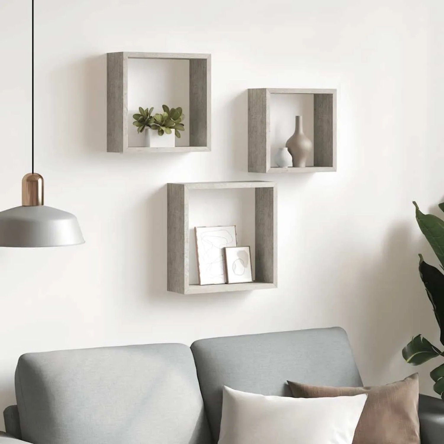 vidaXL Würfelregale 3 Stk Betongrau 326721_3
