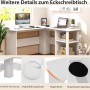 Costway Schreibtisch L-Form Ecktisch Computertisch Weiß_3