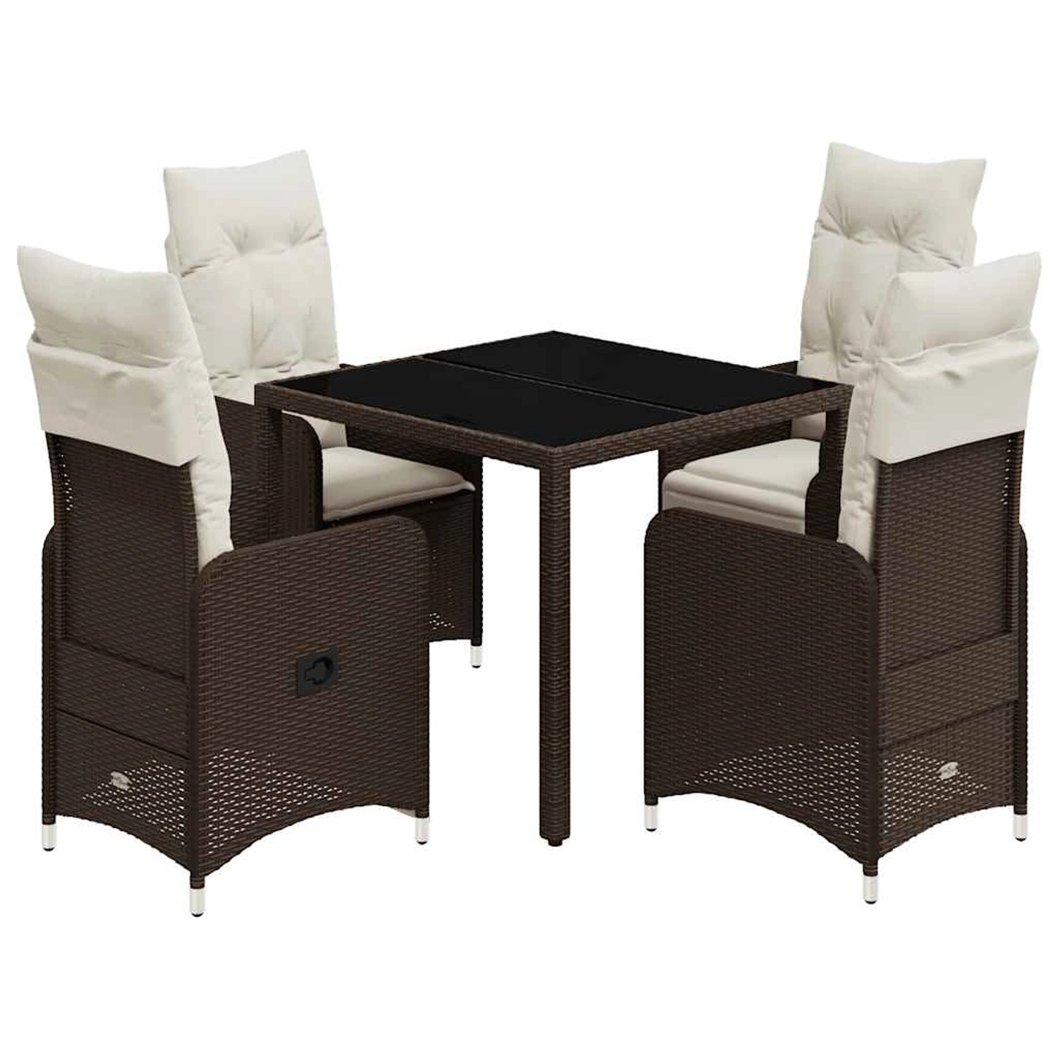 vidaXL 5-Tlg Garten-Bistro-Set mit Kissen Braun Poly Rattan 3277065 günstig online kaufen