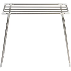 Wenko Wäscheständer Profi Single, silberner Edelstahl, 79x87x39 cm, ideal für Badewanne.