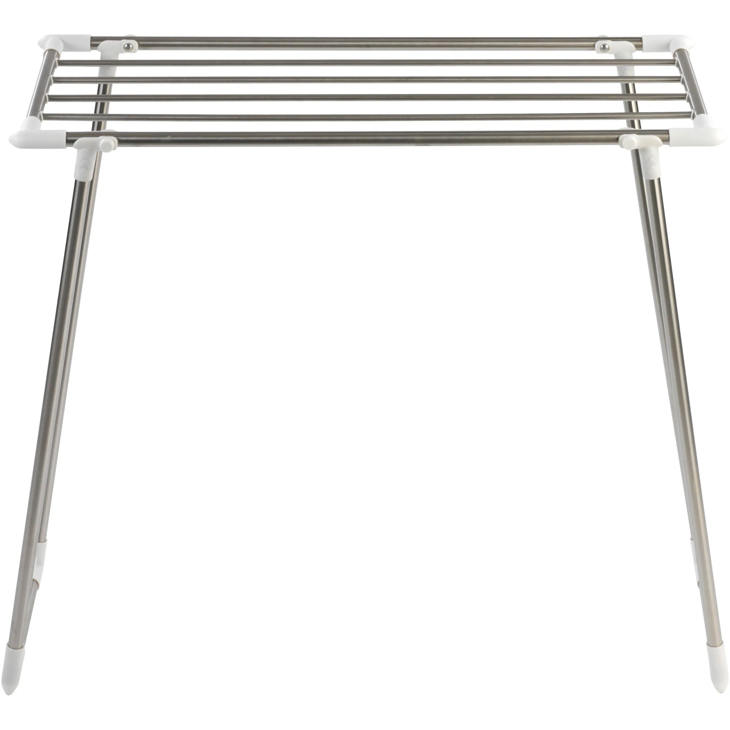 Wenko Wäscheständer Profi Single, silberner Edelstahl, 79x87x39 cm, ideal für Badewanne.