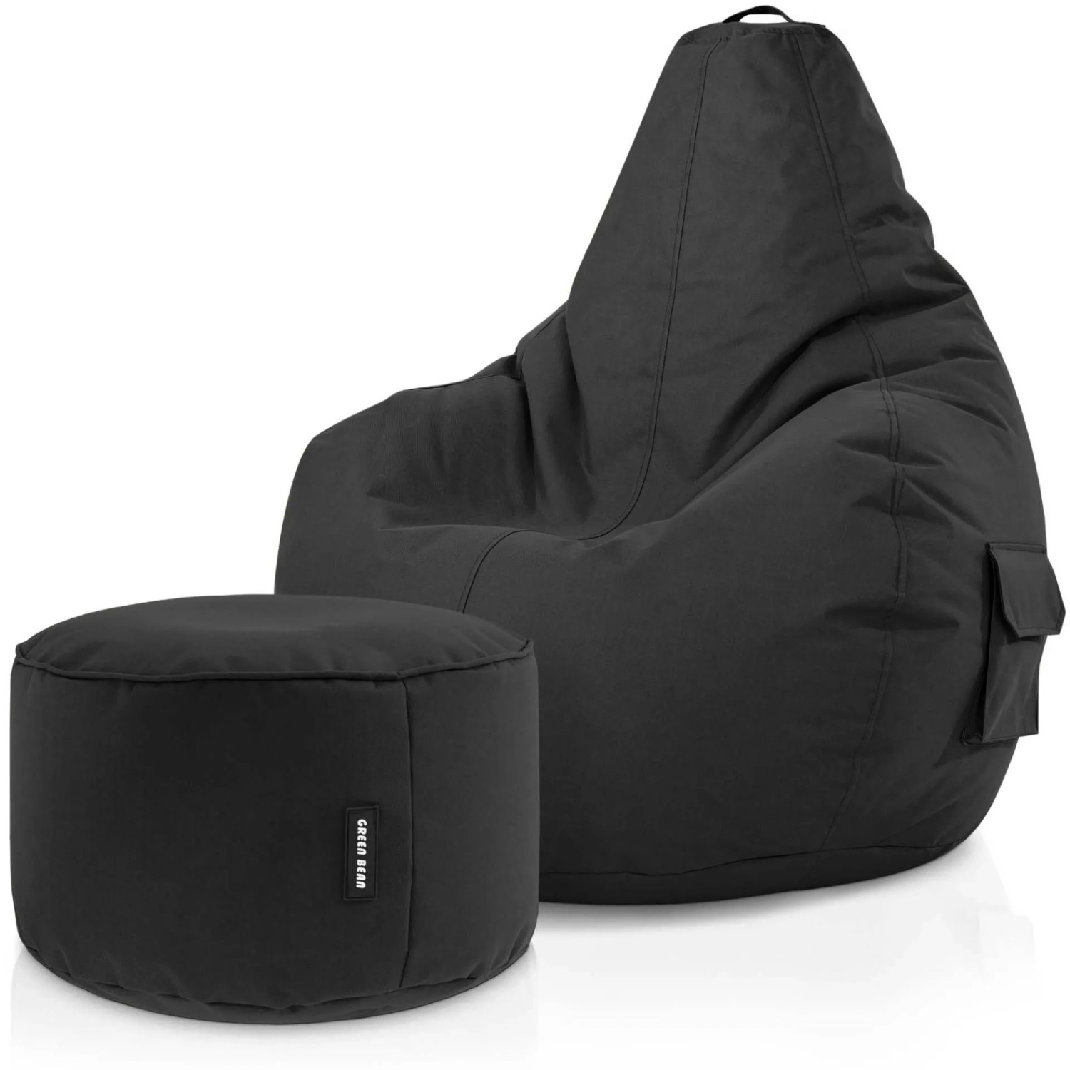 Green Bean Sitzhocker 2er Set Cozy + Stay 70 x 80 x 90 cm Wetterfest Schwarz