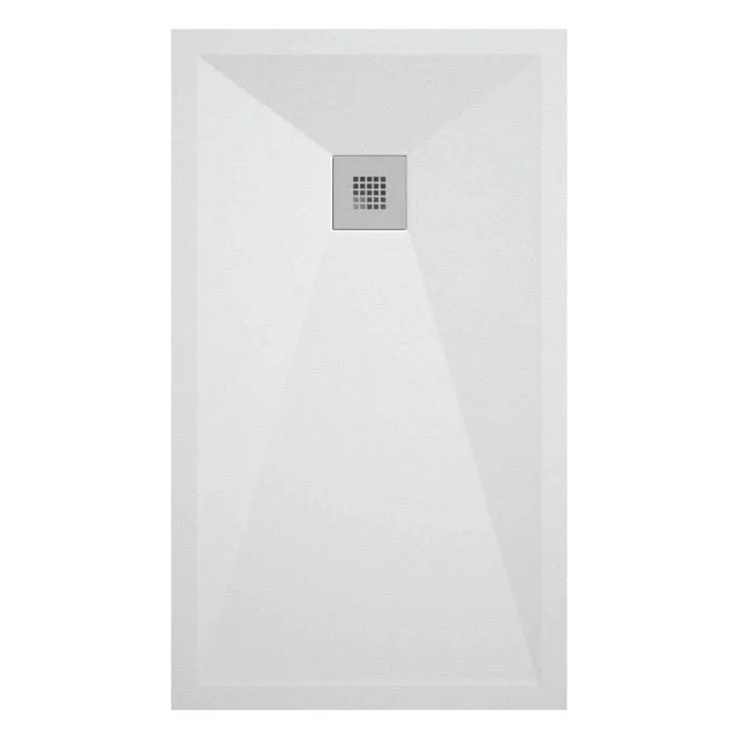 Mirlo Mineralguss Duschwanne Extra Flach Onda  Weiß Ablaufschutz Chrom 100x110cm