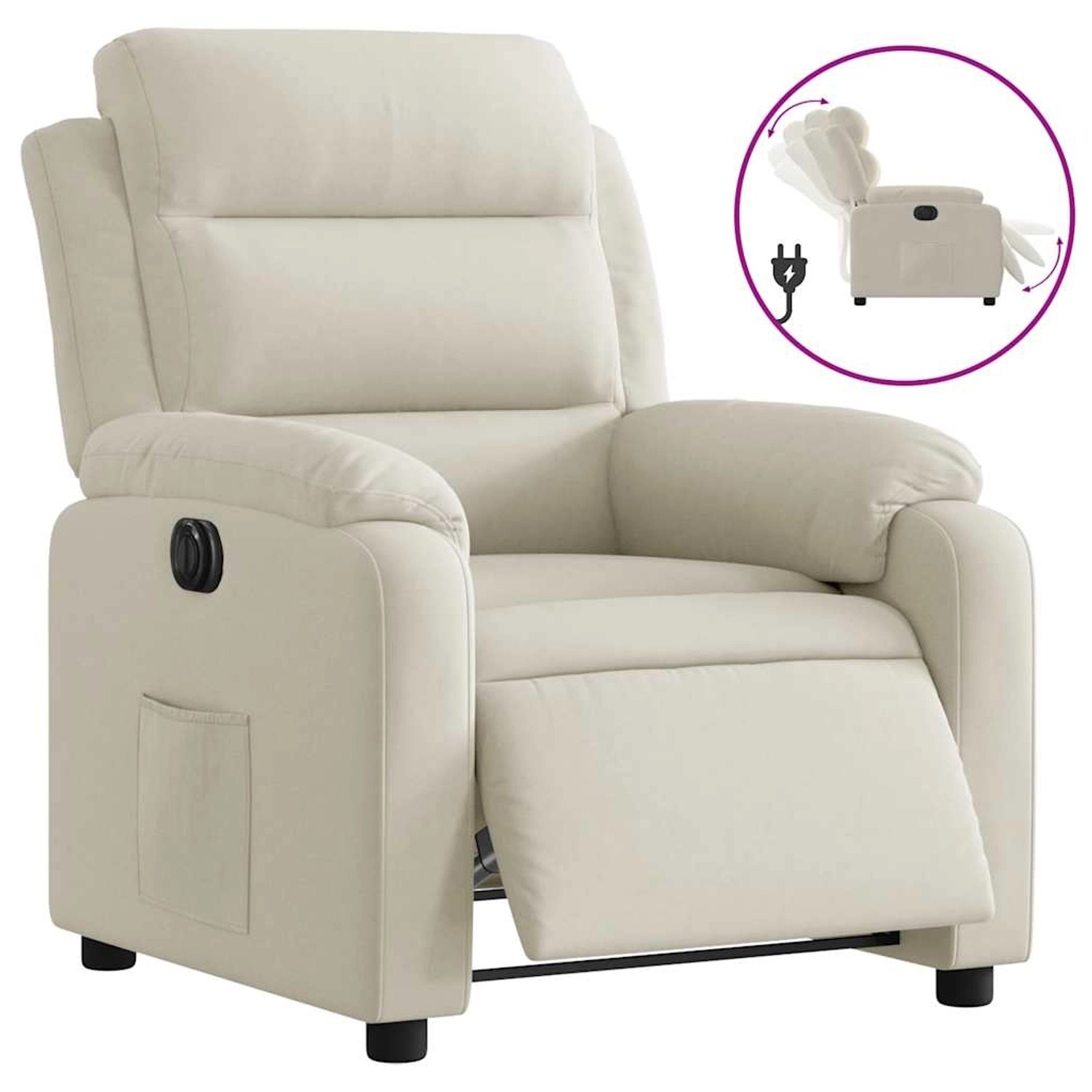vidaXL Relaxsessel Elektrisch Creme Samt 3205079 günstig online kaufen