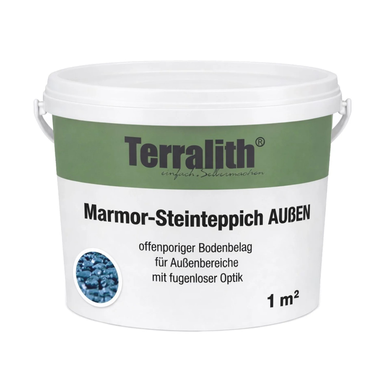 Terralith Metallic Steinteppich Blau für 1 m² Außen Fein 2-4 mm