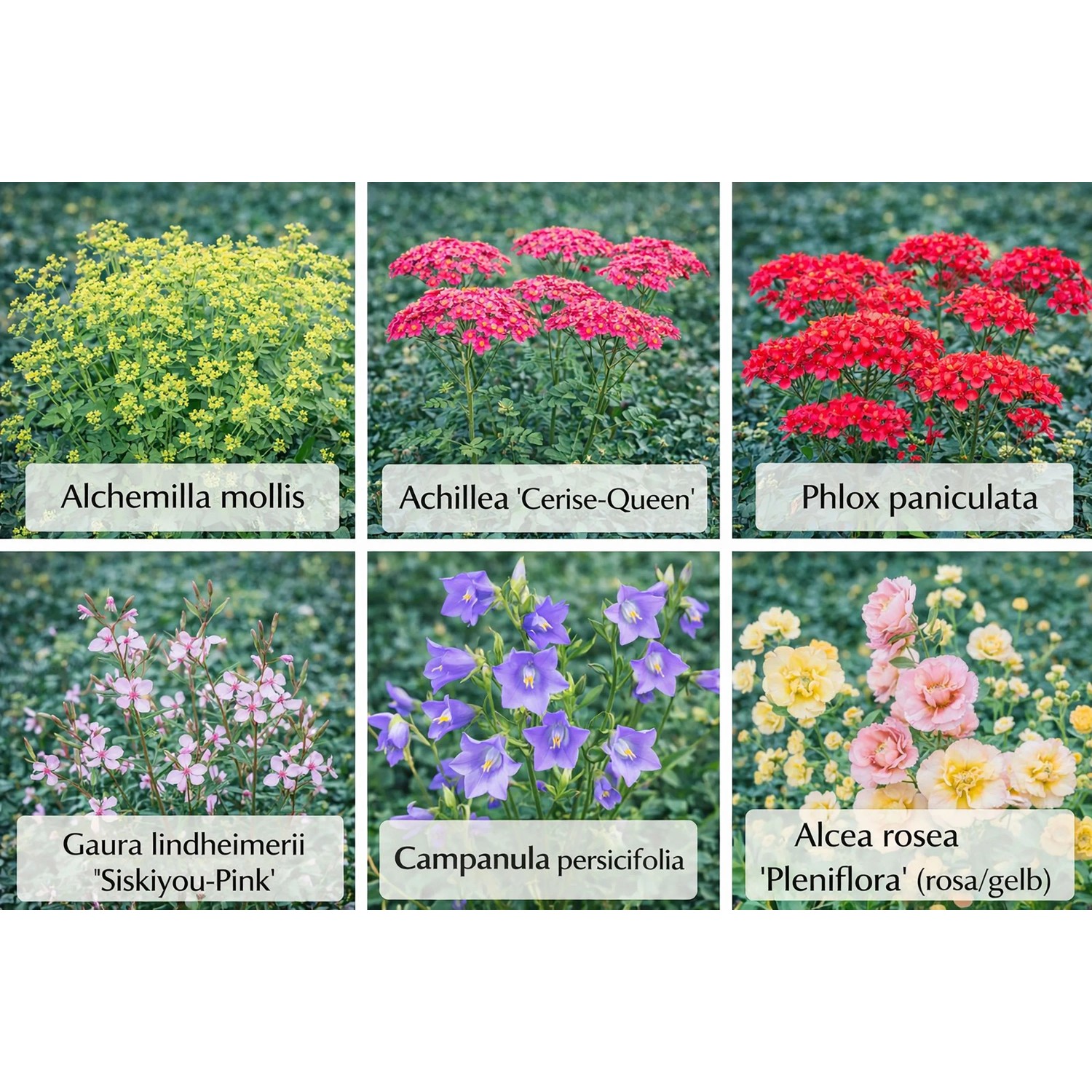 Themenset Landhaus & Bauerngarten: 18 Stauden im 9 cm Topf, versch. Sorten und Farben.
