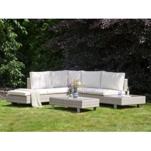 Beliani Lounge Set LANCIANO Cremeweiß