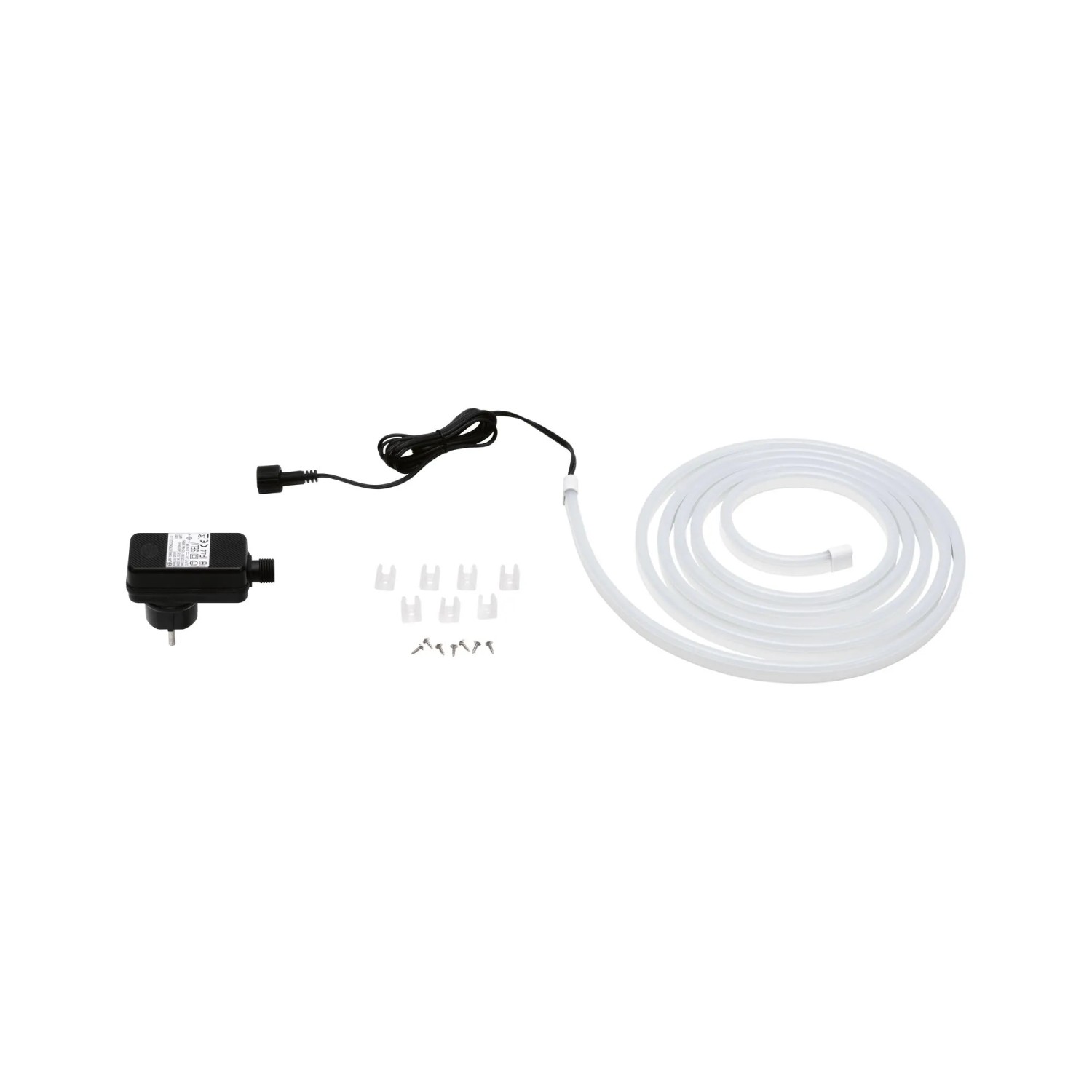 Paulmann SimpLED Outdoor Strip Set, 3m, warmweiß, mit Netzteil und Befestigungsclips.