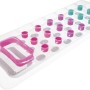 Bestway Luftmatratze, 177x63cm, transparent mit pinken und türkisen Akzenten.