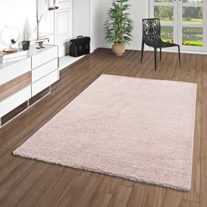 Rosa Langflor Teppich Aloha 200x290cm von Pergamon. Hochflor Teppich für Wohnräume.