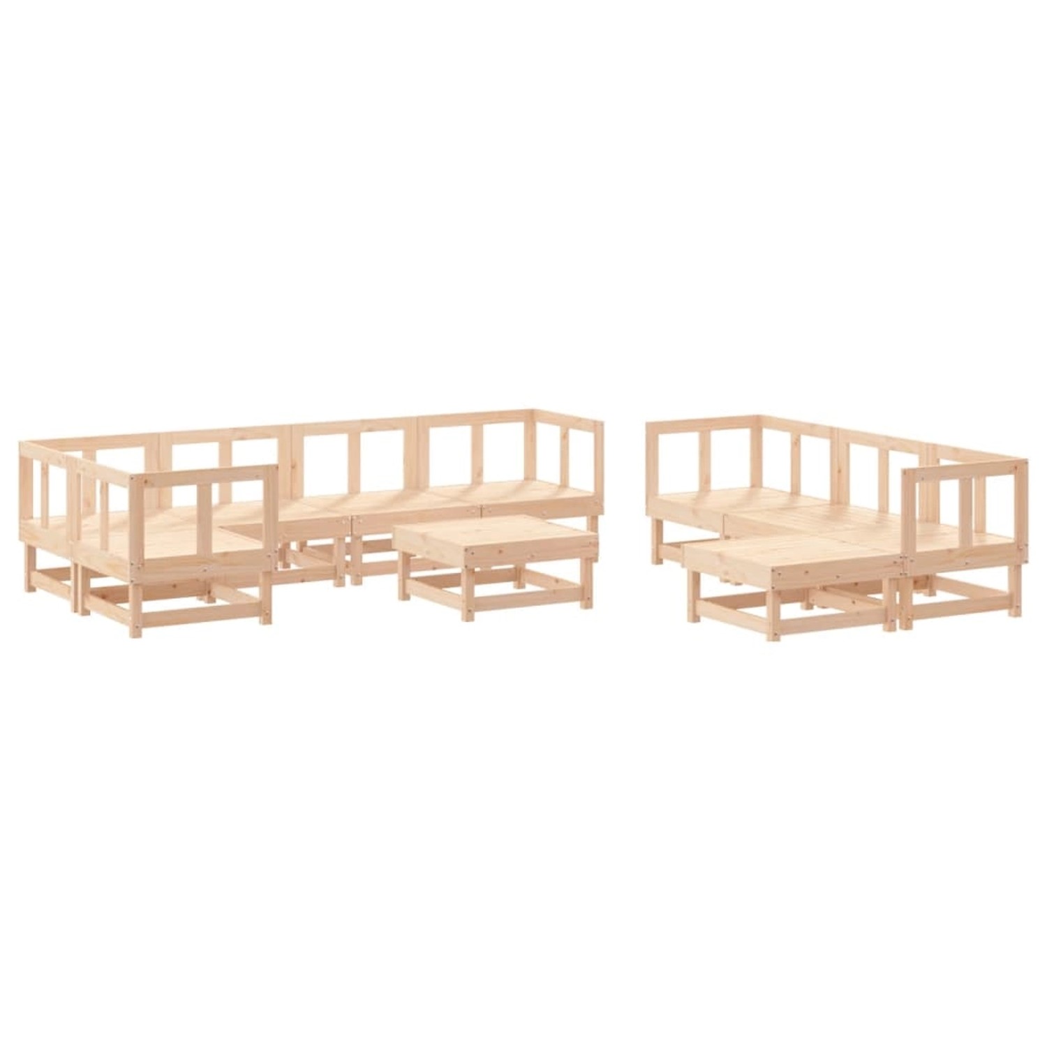 vidaXL 10-Tlg Garten-Lounge-Set Massivholz Kiefer 3186564 günstig online kaufen