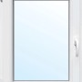 Weißes Kunststofffenster, 100x100 cm, DIN links, 3-fach Wärmeglas für Wohnraum.