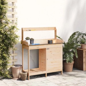 vidaXL Pflanztisch mit Schrank 110,5x45x124,5 cm Massivholz Tanne 156343