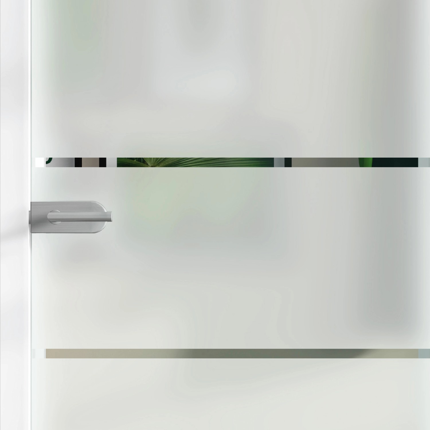 Glasdrehtür mit Siebdruck Dekor 36/15, DIN rechts. ESG Floatglas für mehr Licht im Raum.