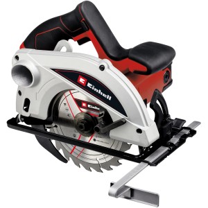 Einhell Handkreissäge TC-CS 1250: Handliche Kreissäge in Silber und Rot mit Hartmetall-Sägeblatt.