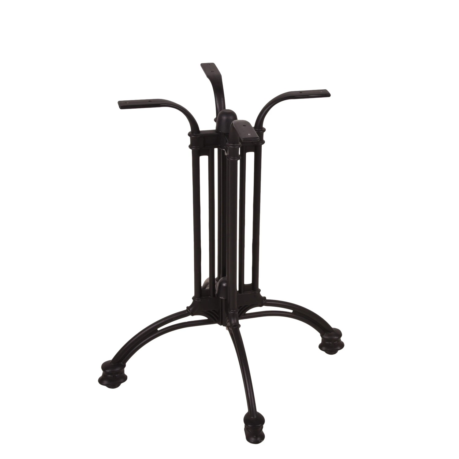 DELUKE Tischgestell IRIS 4-Fuß Aluminium Schwarz Matt 70x61x61cm Tischuntergestell Tischbeine
