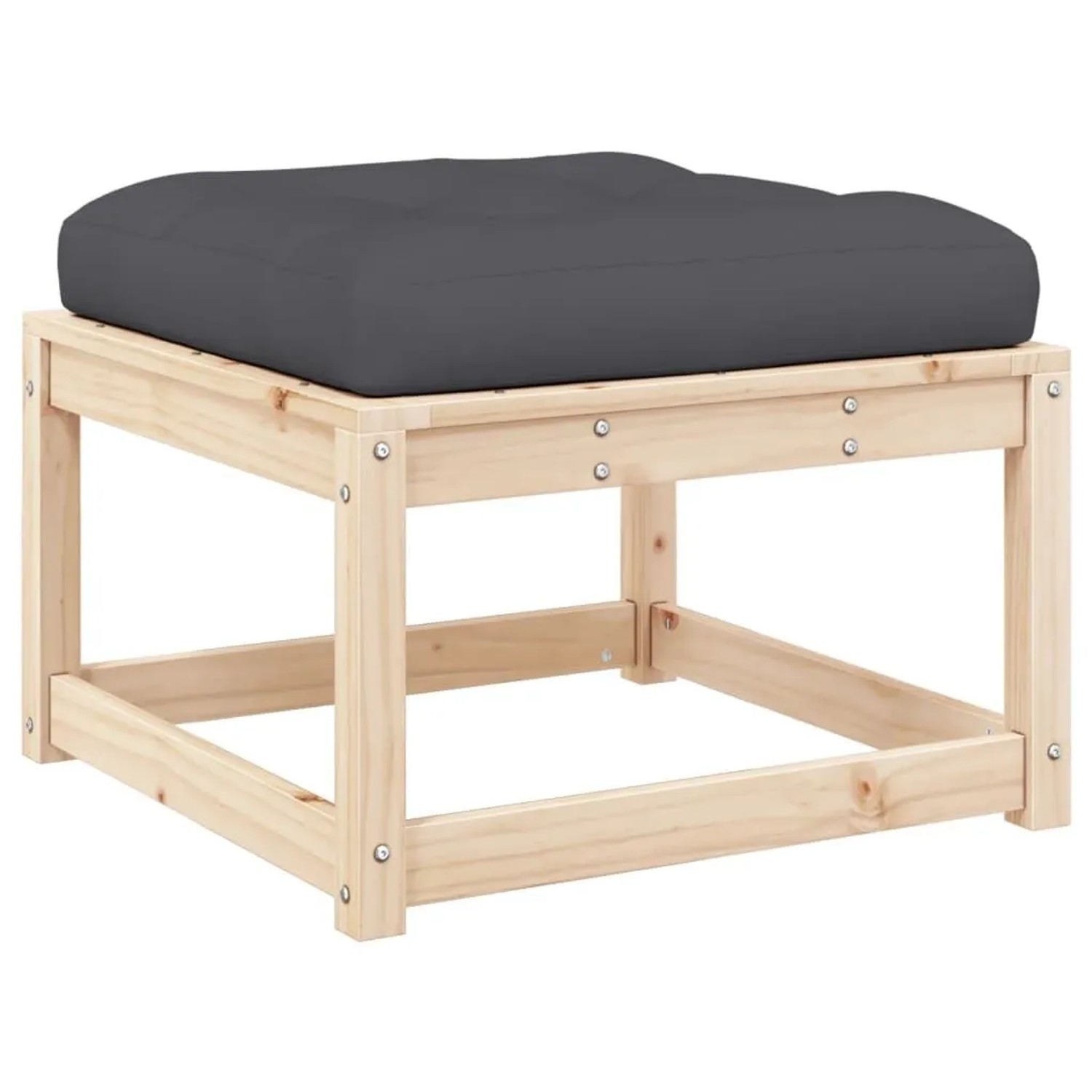 vidaXL Gartenhocker mit Kissen Massivholz Kiefer 844699