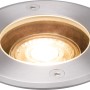 Runde LED Bodeneinbauleuchte (35 W) aus Metall für den Außenbereich.