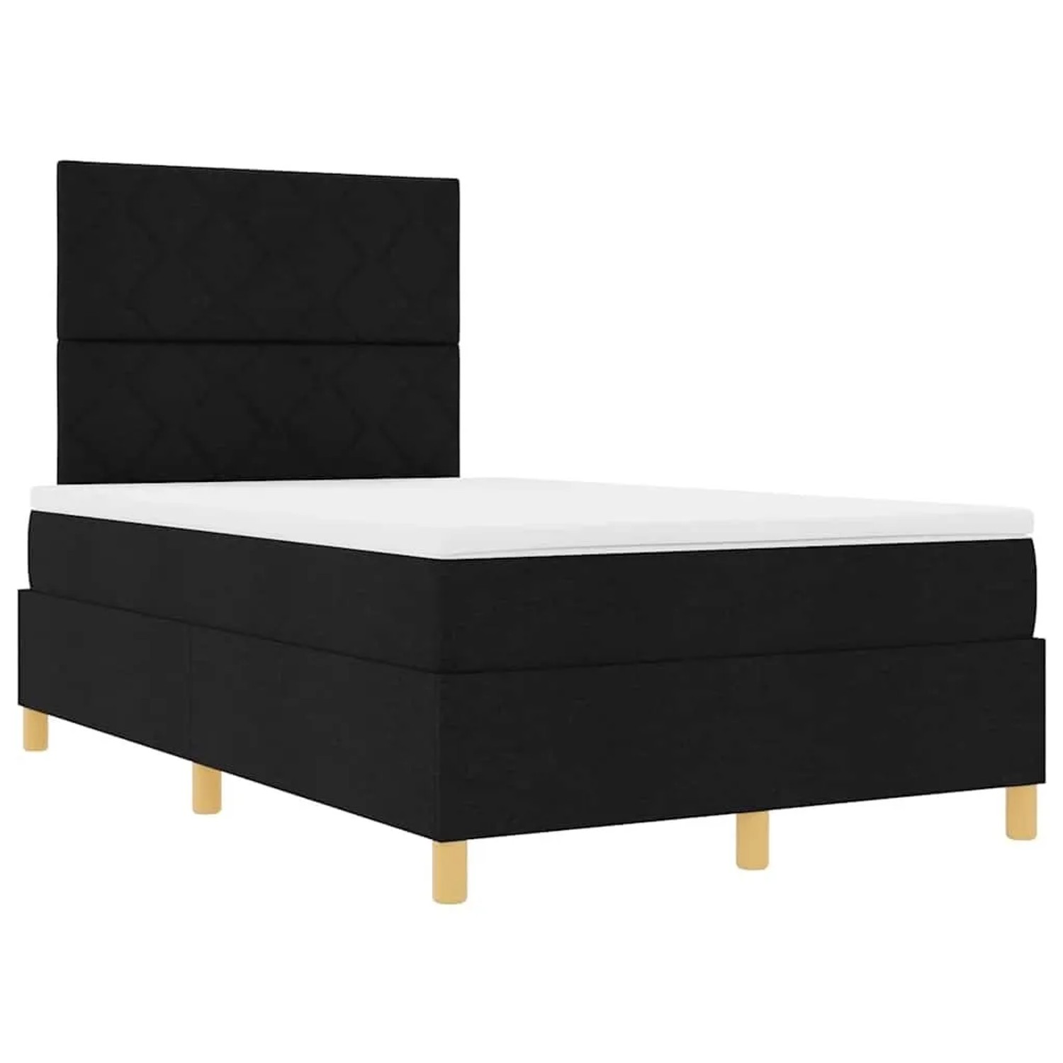 vidaXL Boxspringbett mit Kopfteil Schwarz 120 x 190 cm Stoff 3339681 günstig online kaufen