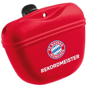Roter Hunter Silikon Snackbeutel FC Bayern München für Hunde, ideal für Training.