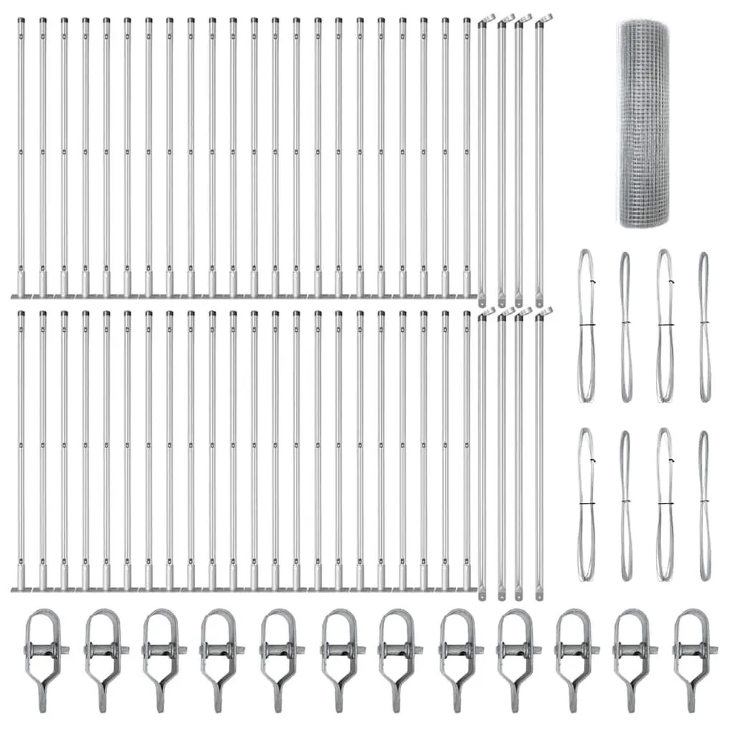 vidaXL Zaunpfosten Silber 100 x 0,8 m 16 x 16 mm Netz Stahl 3352380 günstig online kaufen