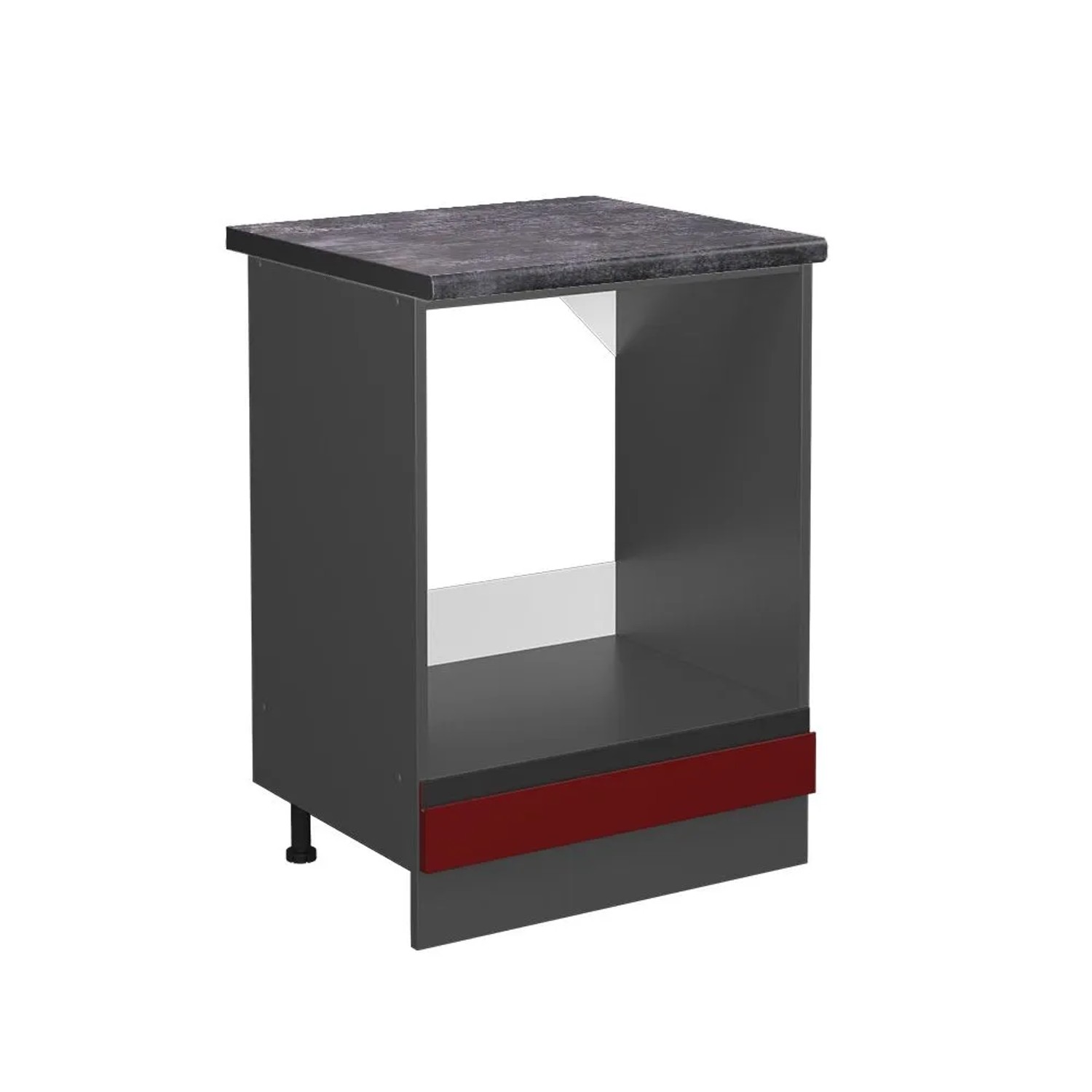 Vicco Herdumbauschrank R-Line Herdschrank Rot Anthrazit 60 cm J-Shape AP Anthrazit