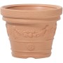 PROREGAL Blumentopf, 39x31cm, Terrakotta mit Blumendekor. Klassischer Pflanztopf für Innen & Außen.