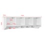 Weiße SoBuy Wandgarderobe FRG48-L-W mit 5 Haken und 4 Fächern aus Holzwerkstoff.