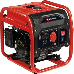 Einhell Notstromaggregat TC-IG 1100, Benzin Stromerzeuger mit rotem Tragegestell und 230V Steckdose.