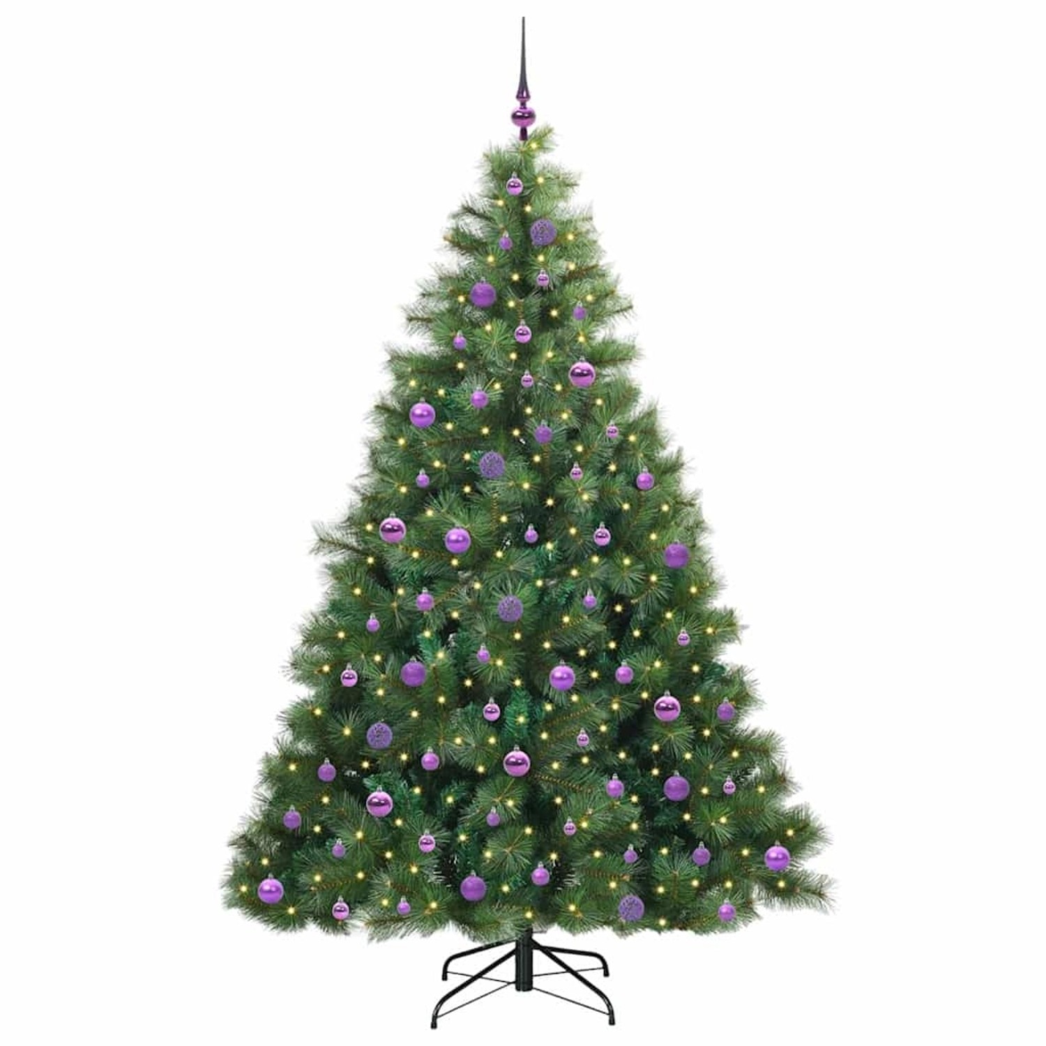 vidaXL Künstlicher Weihnachtsbaum mit 300 LEDs Grün 210 cm PE und PVC 3397802