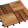Klickfliese Akazie, 30x30cm, 6er Set. Holzfliese mit Leisten aus Akazienholz und Trägermaterial aus Kunststoff.