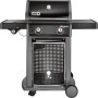 Schwarzer Weber Spirit E-220 Classic Gasgrill mit 2 Brennern und Seitenbrenner.