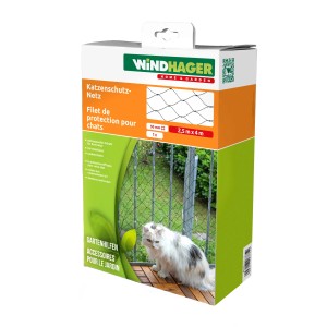 Verpackung Windhager Katzenschutznetz, 250x400cm, Maschenweite 50mm, schwarz.
