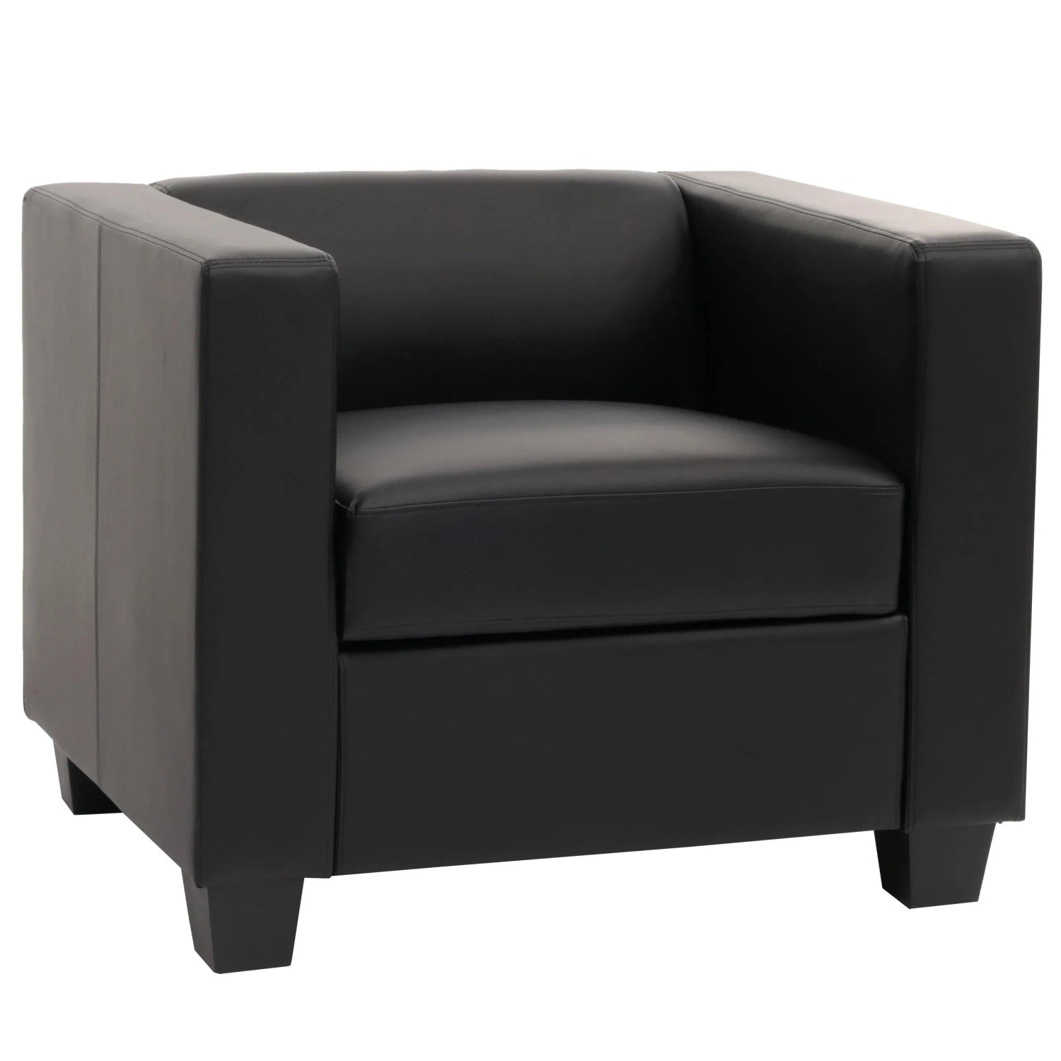 MCW Sessel Loungesessel Lille Leder Schwarz günstig online kaufen