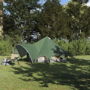 vidaXL Teepee Zelt mit Dach Grün und Grau 600 x 600 x 347 cm 42004008