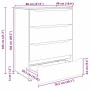 vidaXL Stauraumschränke, 2 Stk., schwarz, 80x48x105cm, Holzwerkstoff, mit 4 Fächern. Wohnzimmerschrank Set.