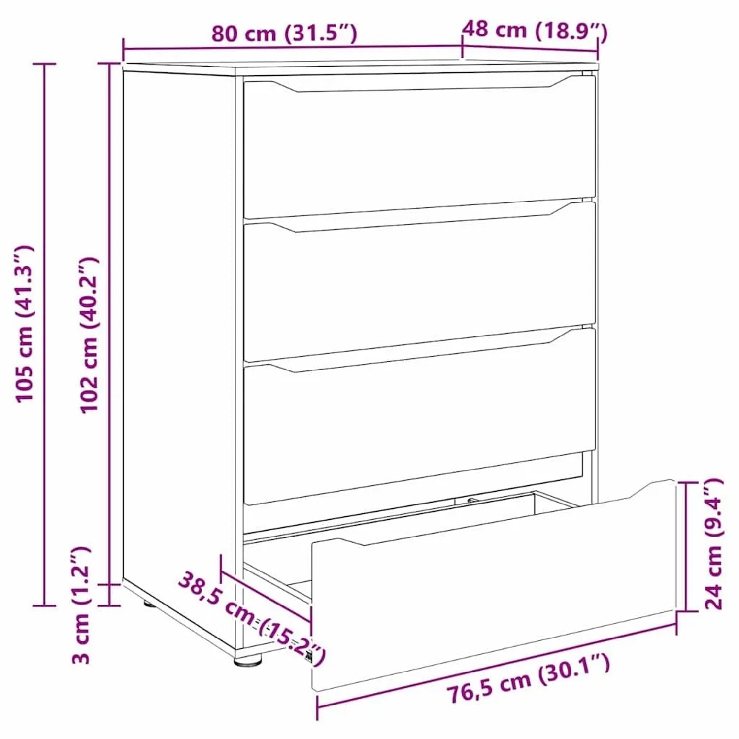 vidaXL Stauraumschränke, 2 Stk., schwarz, 80x48x105cm, Holzwerkstoff, mit 4 Fächern. Wohnzimmerschrank Set.