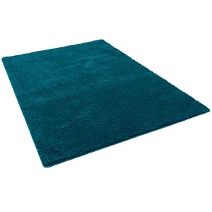 Snapstyle Hochflor Teppich Palace Petrol, 200x200cm, flauschiger Shaggy Teppich