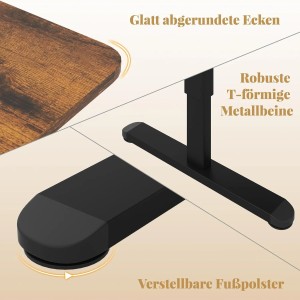 Costway Höhenverstellbarer Schreibtisch 140 x 70 cm Elektrisch Braun