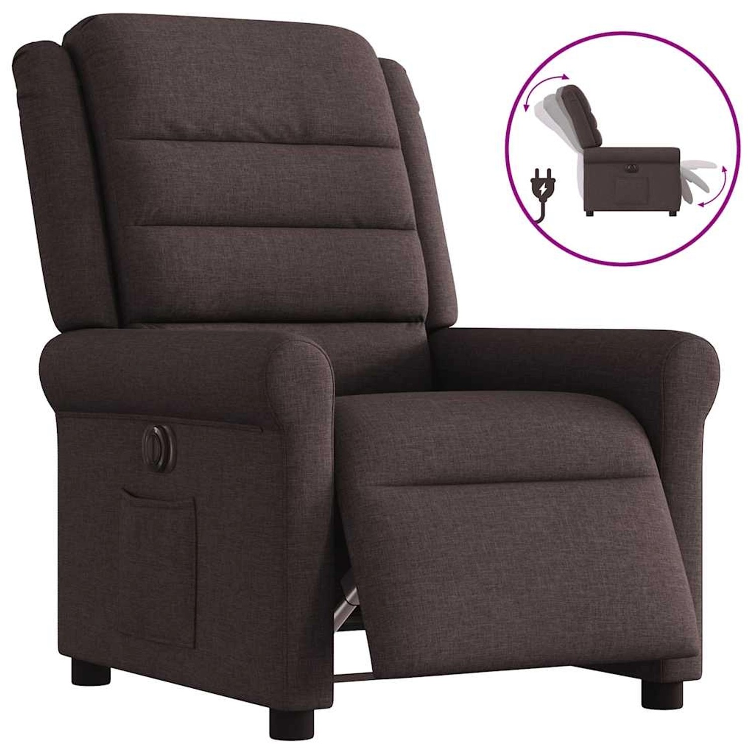 vidaXL Relaxsessel Elektrisch Dunkelbraun Stoff 3303299 günstig online kaufen