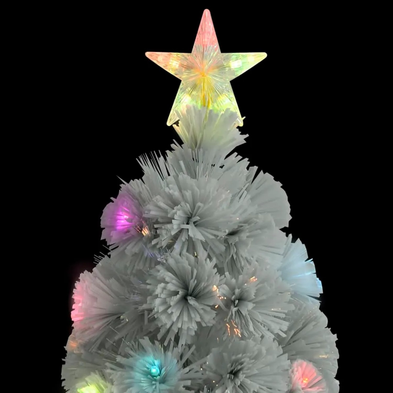 vidaXL Knstlicher Weihnachtsbaum LED Glasfaser 210 cm Wei kaufen bei OBI