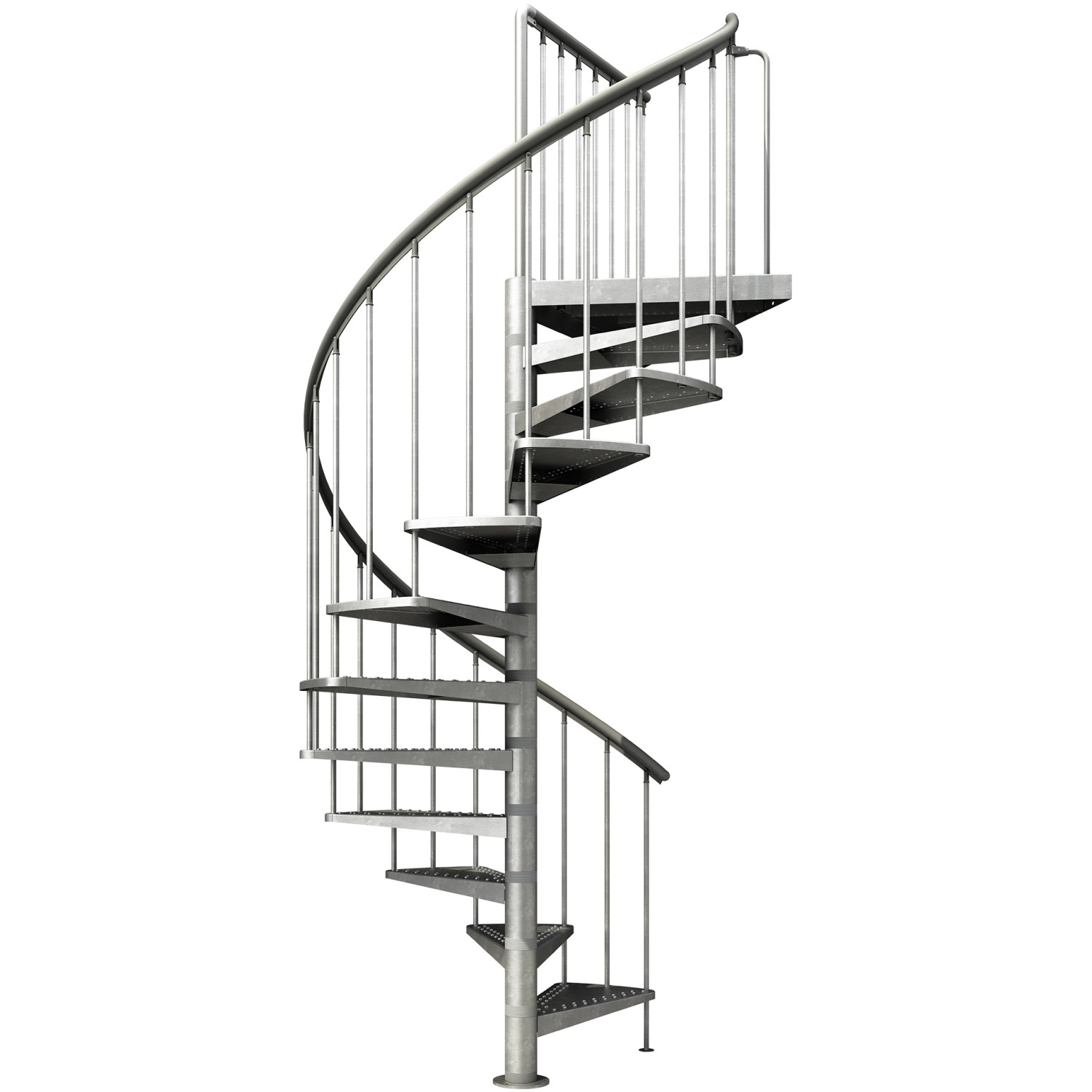 Dolle Außenspindeltreppe Gardenspin mit Metallstufen Ø 185 cm Höhe bis 352,5 cm