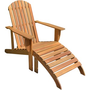 Holz Adirondack Stuhl Harper mit Fußteil und Auflage für Garten & Terrasse.