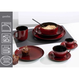 Ritzenhoff & Breker Gambia Tafel-Set, 8-teilig, rotbraunes Steinzeug Geschirr für 4 Personen.