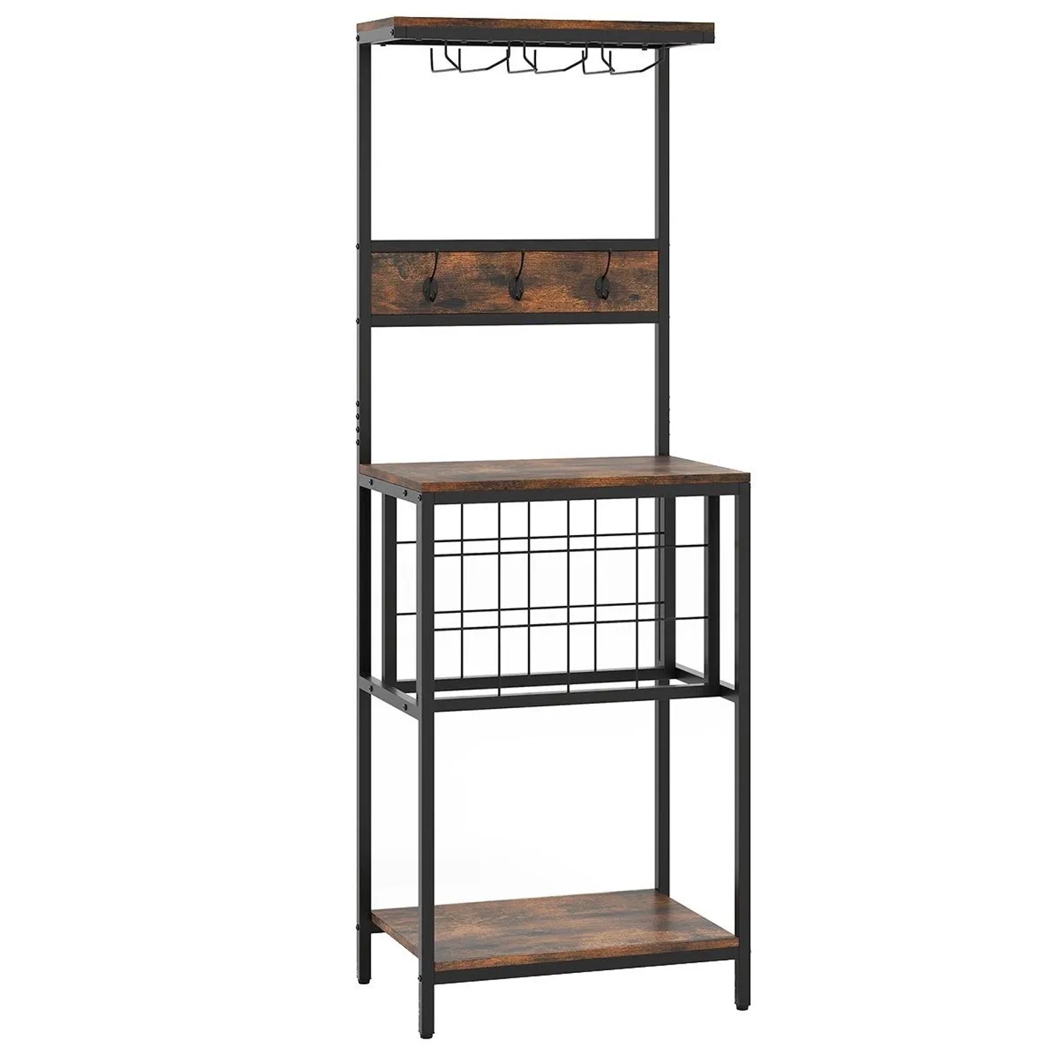 Costway Küchenregal Vintage Braun 54 x 37 x 156 cm Weinregal günstig online kaufen