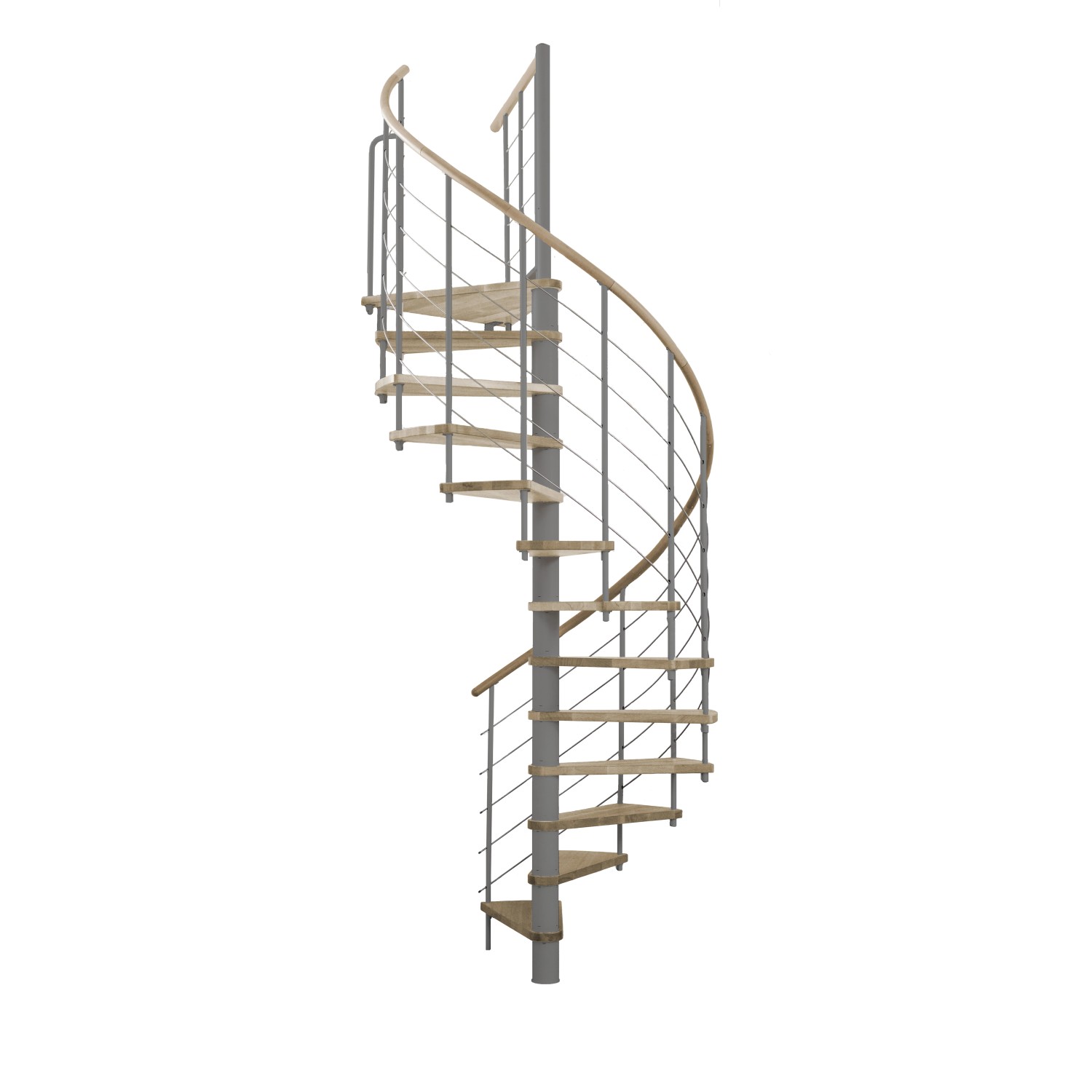 Minka Spindeltreppe Venezia Eiche Grau 140 cm günstig online kaufen