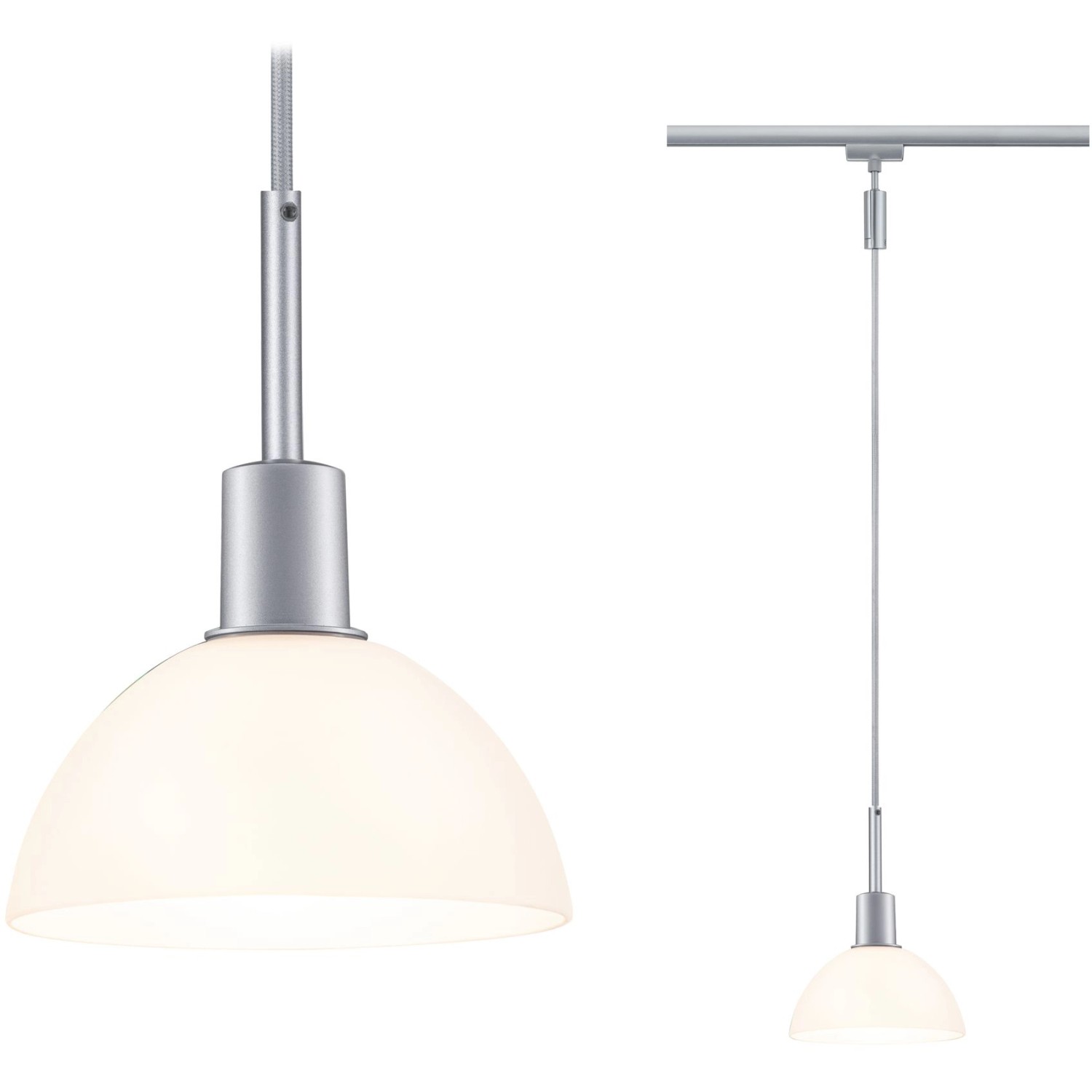 Paulmann URail Pendel Sarrasani Chrom matt, Opal max. 20W E14 ohne Leuchtmittel