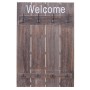 Wandgarderobe C89 Welcome Shabby Braun mit 8 Haken im Shabby-Look.