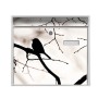Weißer Banjado Briefkasten mit Vogel-Motiv, inkl. Montagematerial und Schlüsseln.